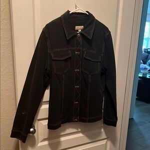 Coldwater Creek Navy Knit Jean Style Jacket